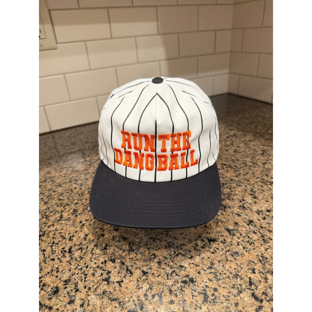 Run The Dang Ball Atonal A500P Snapback Hat Men OS White Cotton Pinstripe